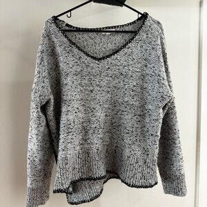 Textured grey knit sweater
